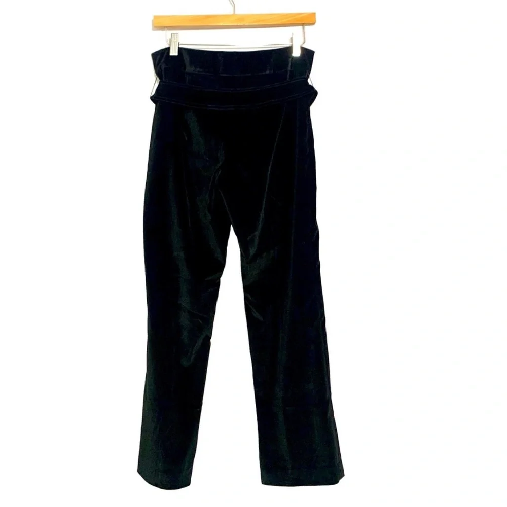 Talbots Petite Black Luxe Stretch Velvet Pants Matching Removable Belt Size 6